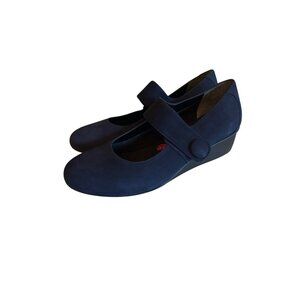 Ros Hommerson‎ Womens Navy Wedge Elsa Mary Jane Shoes Size 8